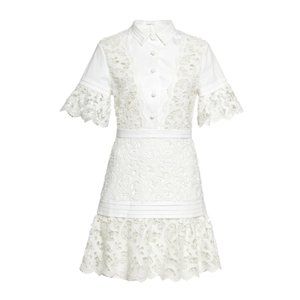 Alexis Liberty Mini Dress Small White Fit & Flare